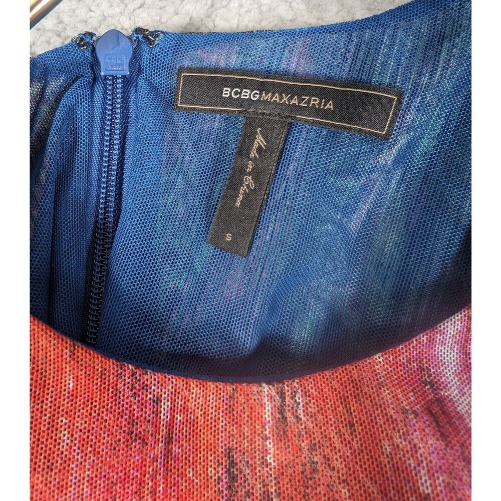 BCBGMaxAzria Dress Womens Size S Multi Color Roxanne Asymmetrical Bodycon Dress - Picture 2 of 5